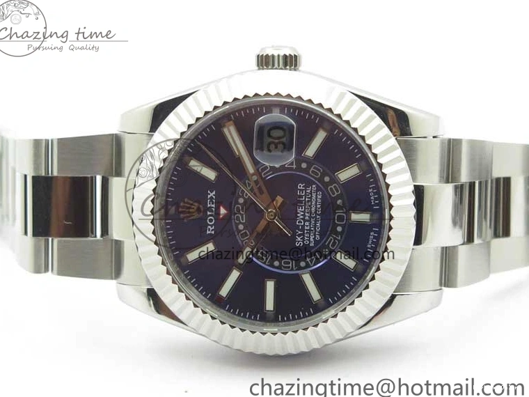 0413 Sky-Dweller 326934 SS AIF Blue Dial on SS Bracelet A23J to RelaxedFit 2787